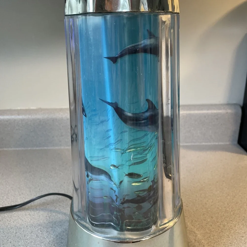 Vintage 1990s Fish Motion Lamp Bright Night Light Rotating Ocean Aquarium Tanaka